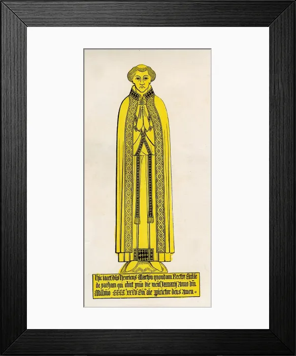 Framed Print : Monumental Brass Rubbing, Henry Martin, rector Upwell Church Framed Print : Monumental Brass Rubbing, Henry Martin, rector Upwell Church