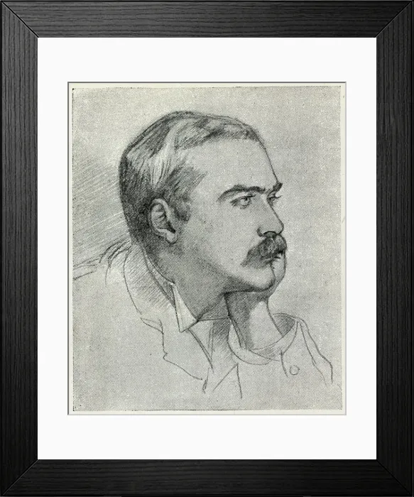 Framed Print : Rdyard Kipling, drawn by Lady Granby - p.247 Framed Print : Rdyard Kipling, drawn by Lady Granby - p.247