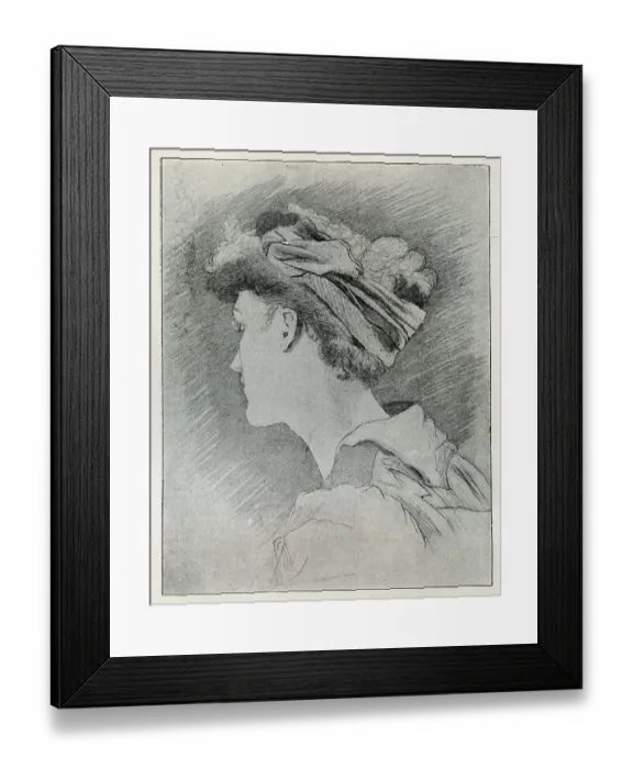 Framed Print : Self Portrait, drawn by Lady Granby - p.241 Framed Print : Self Portrait, drawn by Lady Granby - p.241