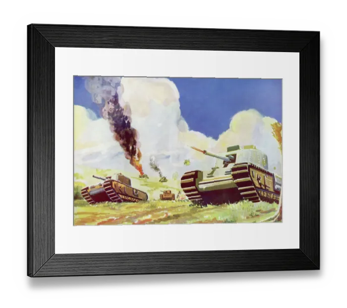 Framed Print : WW2 British Tanks in battle Framed Print : WW2 British Tanks in battle