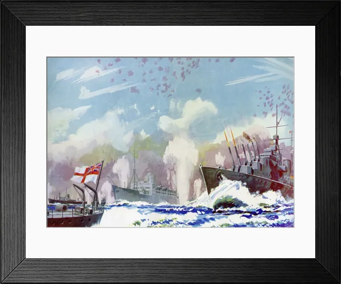 Framed Print : WW2 British Naval Convoy Framed Print : WW2 British Naval Convoy