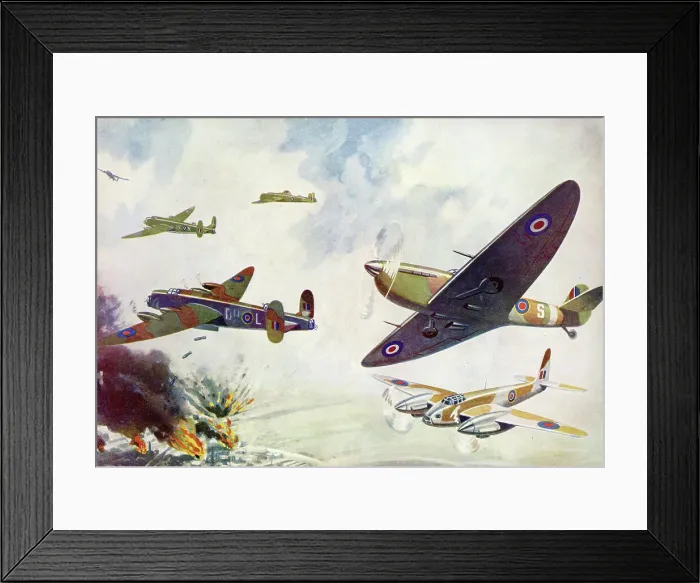 Framed Print : WW2 - Spitfire and Lancaster Bomber Aircraft in flight Framed Print : WW2 - Spitfire and Lancaster Bomber Aircraft in flight