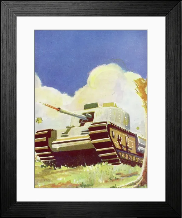 Framed Print : WW2 British Tank in Battle Framed Print : WW2 British Tank in Battle