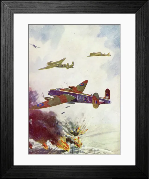 Framed Print : WW2 British R.A.F. Lancaster Bomber Aircraft in action Framed Print : WW2 British R.A.F. Lancaster Bomber Aircraft in action