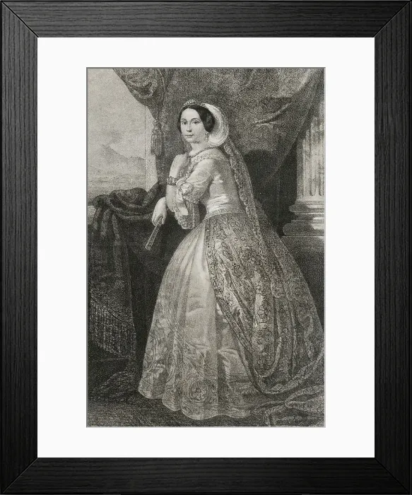 Framed Print : Maria Theresa of Austria (1816-1867). Queen consort