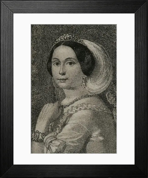 Framed Print : Maria Theresa of Austria (1816-1867). Queen consort Framed Print : Maria Theresa of Austria (1816-1867). Queen consort