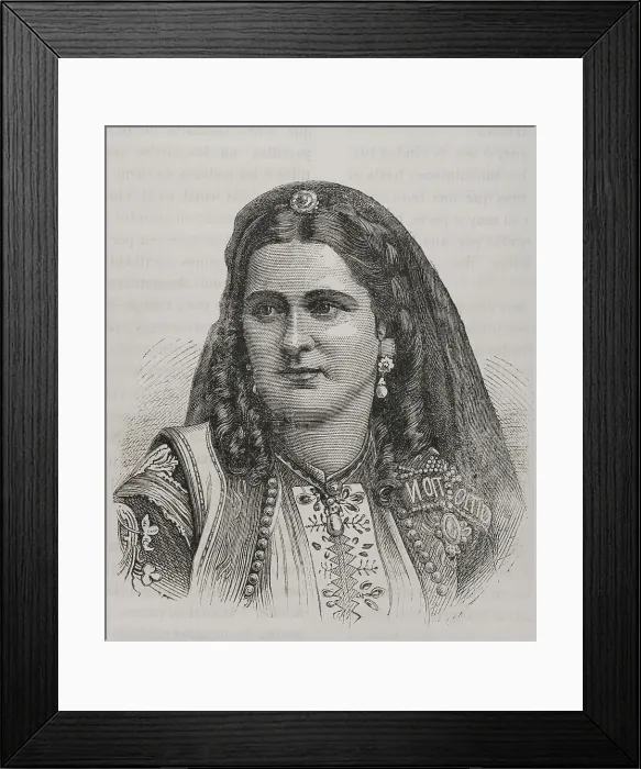 Framed Print : Milena Vukotic (1847-1923). Queen consort of Montenegro Framed Print : Milena Vukotic (1847-1923). Queen consort of Montenegro
