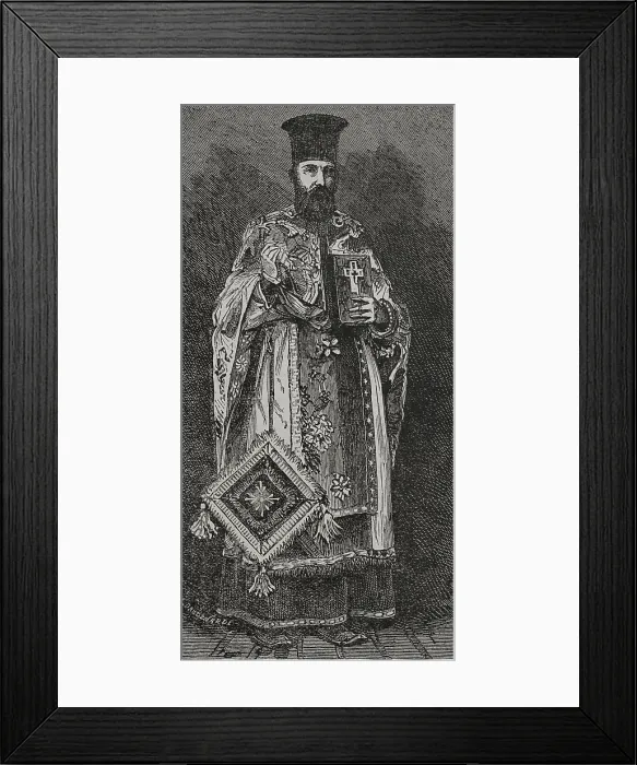 Framed Print : The archimandrite of the Bulgarian Church. Engraving Framed Print : The archimandrite of the Bulgarian Church. Engraving