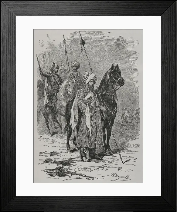 Framed Print : Russo-Turkish War (1877-1878). Kurdish cavalry Framed Print : Russo-Turkish War (1877-1878). Kurdish cavalry