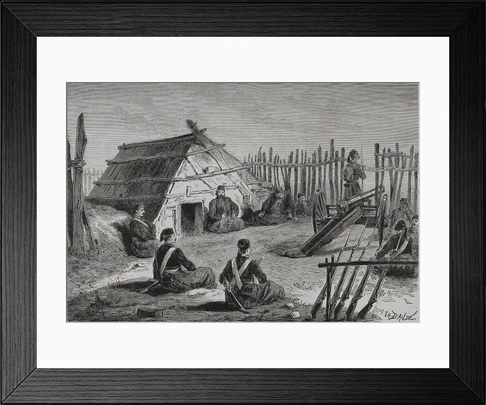 Framed Print : Russo-Turkish War (1877-1878). Turkish troop post Framed Print : Russo-Turkish War (1877-1878). Turkish troop post