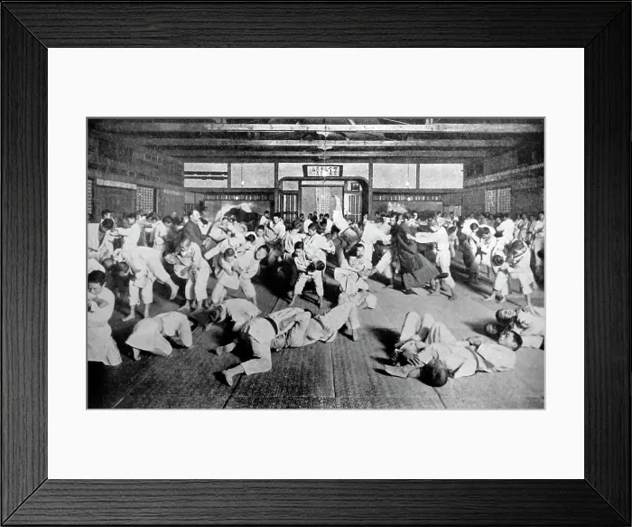 Framed Print : Wrestling School, Japan, early 1900s Framed Print : Wrestling School, Japan, early 1900s