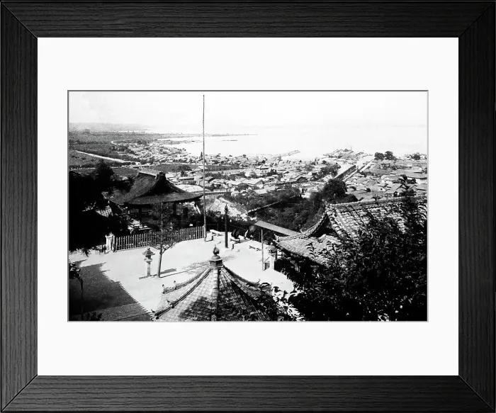 Framed Print : Lake Biwa from Otsu Temple, Japan, early 1900s Framed Print : Lake Biwa from Otsu Temple, Japan, early 1900s