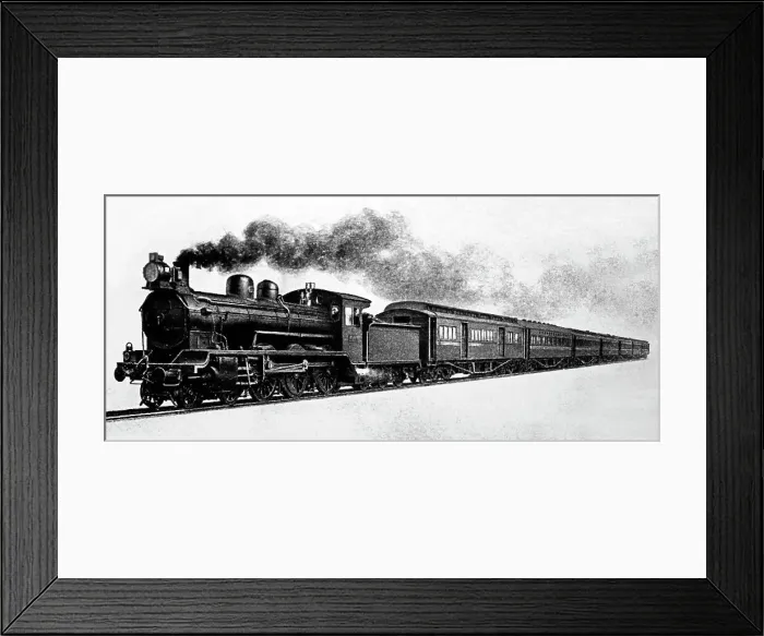 Framed Print : Mail train, Japan, early 1900s Framed Print : Mail train, Japan, early 1900s