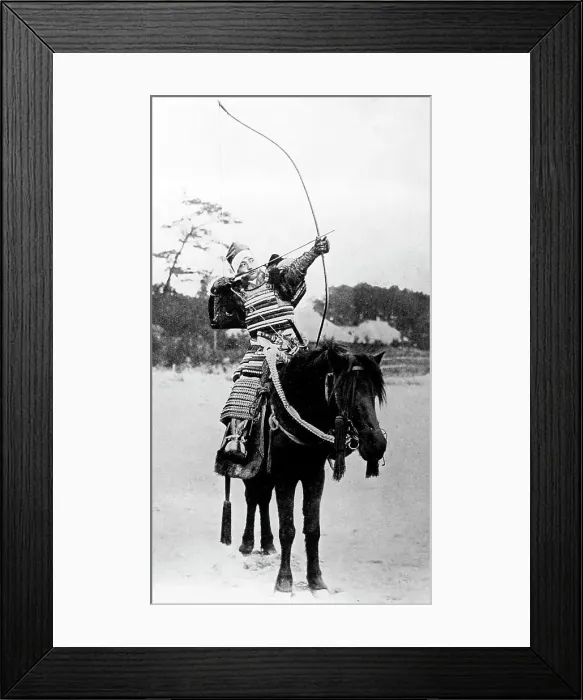 Framed Print : Horse mounted archer, Japan, early 1900s Framed Print : Horse mounted archer, Japan, early 1900s