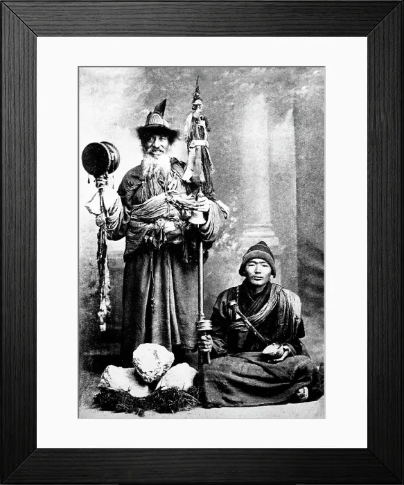 Framed Print : Tibetan Mendicants in Darjeeling, India, Victorian period Framed Print : Tibetan Mendicants in Darjeeling, India, Victorian period
