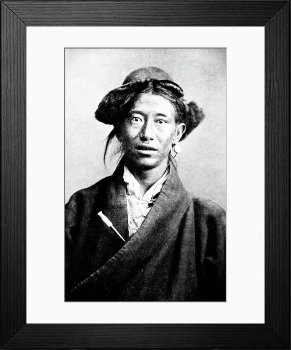 Framed Print : A Tibetan man in Darjeeling, India, Victorian period Framed Print : A Tibetan man in Darjeeling, India, Victorian period