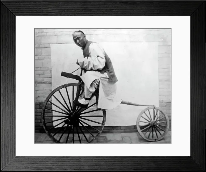 Framed Print : Early bicycle, China, early 1900s Framed Print : Early bicycle, China, early 1900s