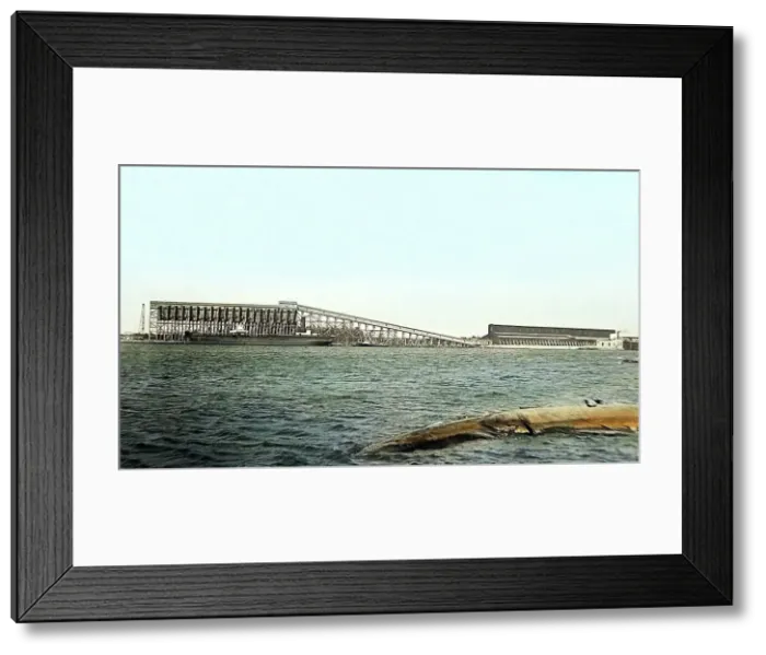 Framed Print : The Ore Docks, Key Harbour, Ontario, Canada, early 1900s Framed Print : The Ore Docks, Key Harbour, Ontario, Canada, early 1900s