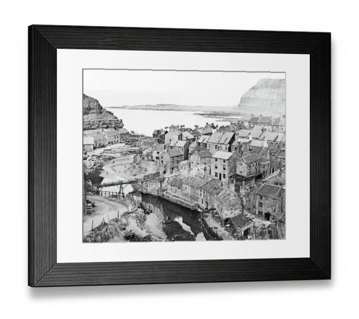 Framed Print : Panorama of Staithes, Yorkshire, Victorian period Framed Print : Panorama of Staithes, Yorkshire, Victorian period
