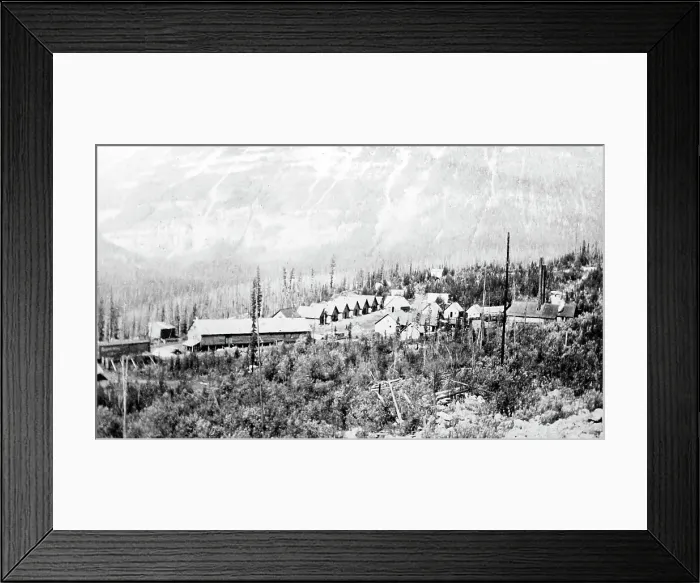 Framed Print : Work Camp No. 1, Field Hill, BC, Canada, early 1900s Framed Print : Work Camp No. 1, Field Hill, BC, Canada, early 1900s