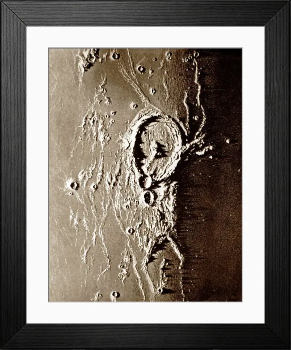 Framed Print : James Nasmyth's model moon photograph, Gassendi Framed Print : James Nasmyth's model moon photograph, Gassendi
