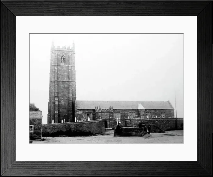 Framed Print : St. Buryan Church, Cornwall, early 1900s Framed Print : St. Buryan Church, Cornwall, early 1900s