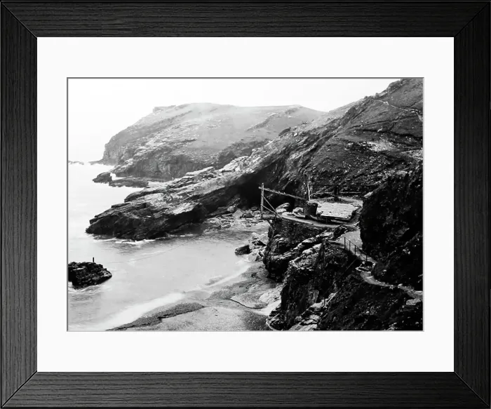 Framed Print : Tintagel Quay, Cornwall, Victorian period Framed Print : Tintagel Quay, Cornwall, Victorian period