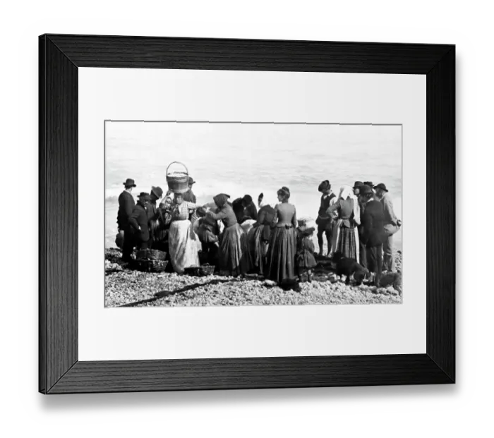 Framed Print : Fishing, Menton, France, Victorian period Framed Print : Fishing, Menton, France, Victorian period