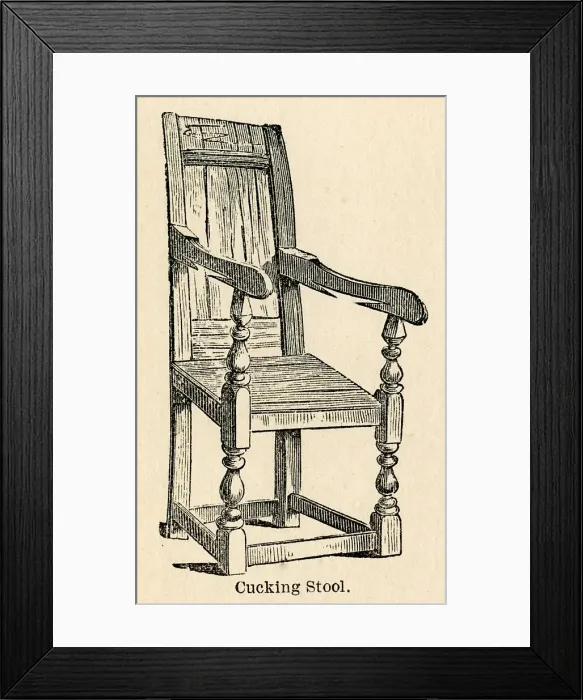 Framed Print : 17th century Cucking Stool Framed Print : 17th century Cucking Stool