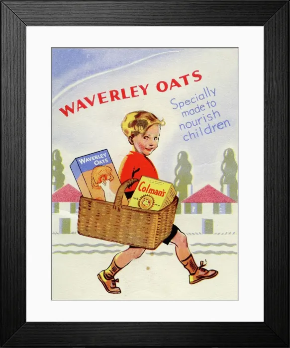 Framed Print : Advert for Colman's Waverley Oats Framed Print : Advert for Colman's Waverley Oats