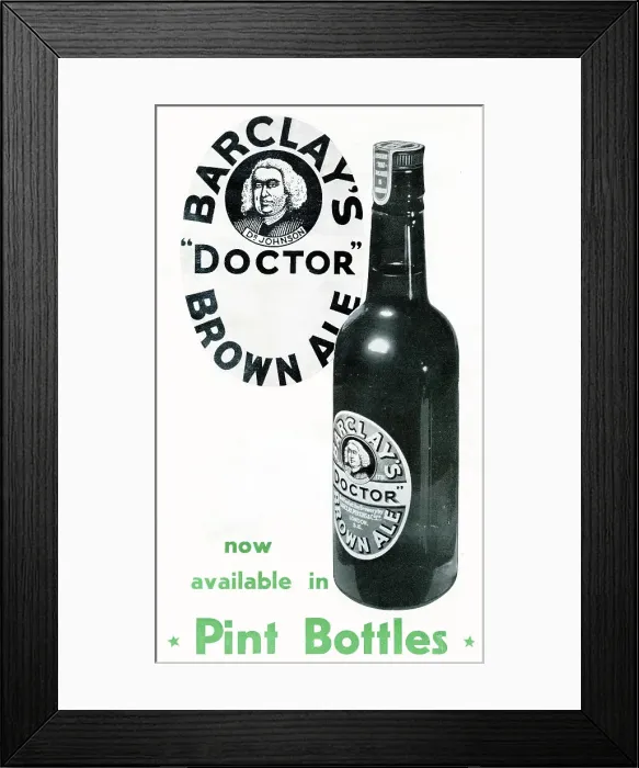 Framed Print : Advert, Barclay's Doctor Brown Ale Framed Print : Advert, Barclay's Doctor Brown Ale