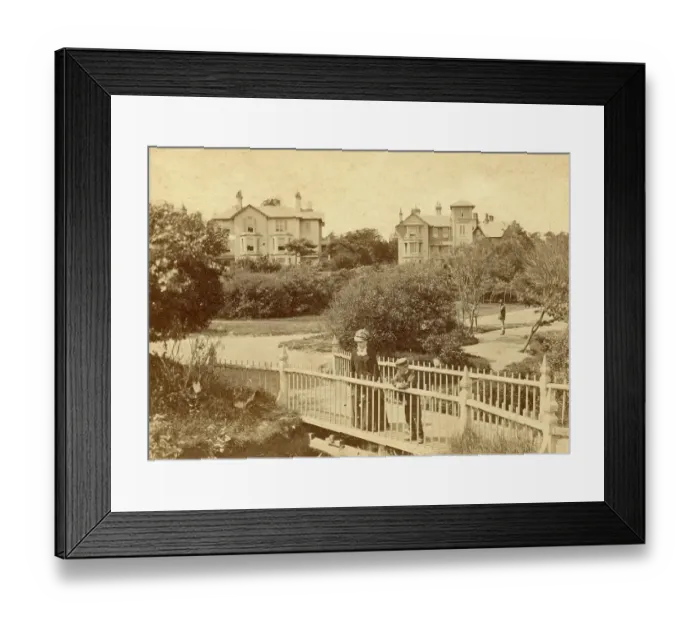 Framed Print : Bournemouth, bridge over the River Bourne in Public Gardens Framed Print : Bournemouth, bridge over the River Bourne in Public Gardens