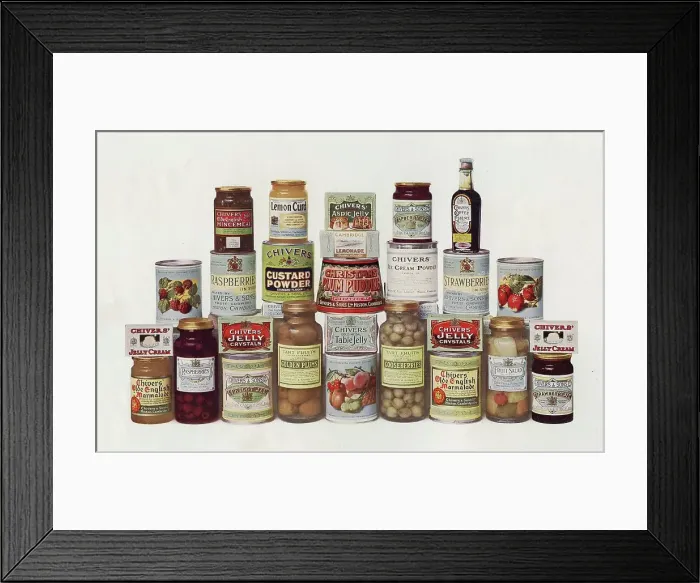 Framed Print : Food products by Messrs Chivers and Sons Ltd Framed Print : Food products by Messrs Chivers and Sons Ltd