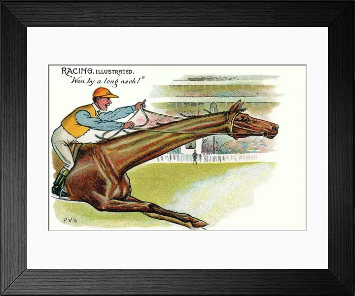 Framed Print : Racing Illustrated - Won by a long neck! Framed Print : Racing Illustrated - Won by a long neck!