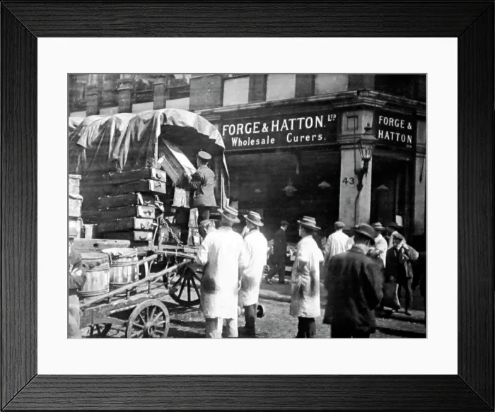 Framed Print : Forge and Hatton, Wholesale Fish Curers, Billingsgate Market Framed Print : Forge and Hatton, Wholesale Fish Curers, Billingsgate Market