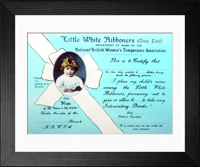 Framed Print : Little White Ribboners, Nat. Brit. Women's Temperance Assoc Framed Print : Little White Ribboners, Nat. Brit. Women's Temperance Assoc