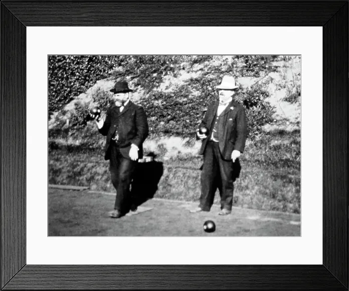 Framed Print : Playing bowls, early 1900s Framed Print : Playing bowls, early 1900s