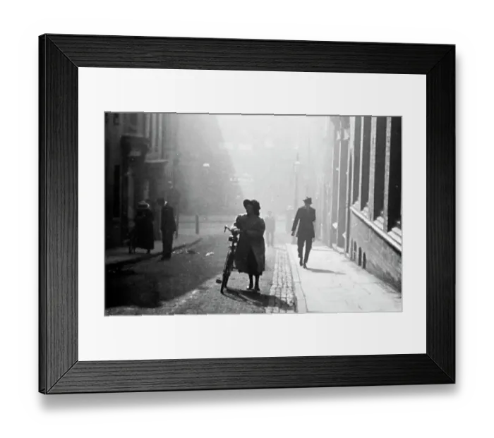 Framed Print : A misty morning somewhere in England, probably 1920s Framed Print : A misty morning somewhere in England, probably 1920s