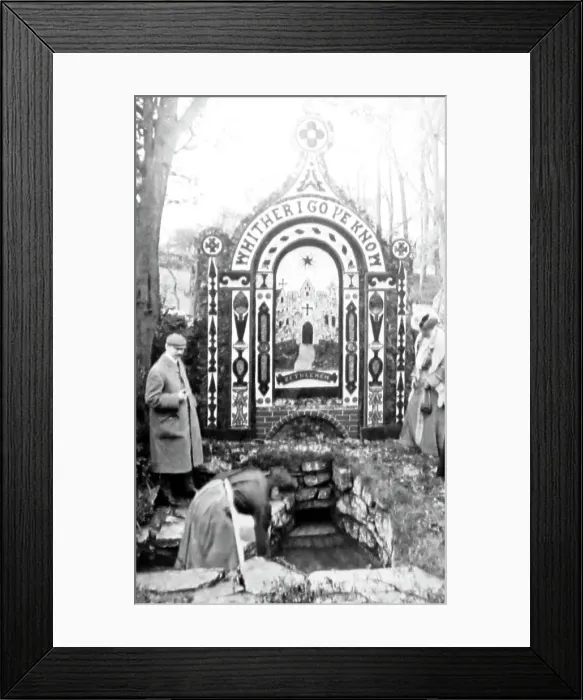 Framed Print : Coffin Well, Well Dressing, Tissington, in 1904 Framed Print : Coffin Well, Well Dressing, Tissington, in 1904