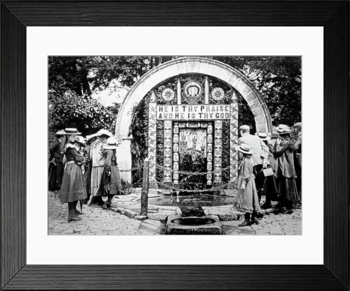 Framed Print : Hall Well, Well Dressing, Tissington, in 1903