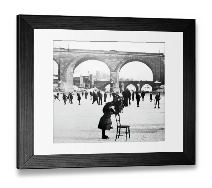 Framed Print : Frozen River Tees, Yarm on Tees in the early 1880s Framed Print : Frozen River Tees, Yarm on Tees in the early 1880s
