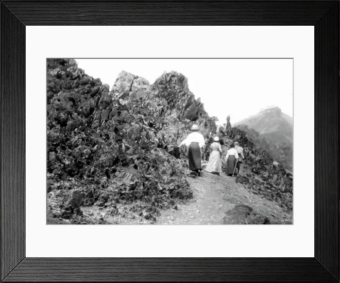 Framed Print : Climbing Snowdon, Victorian period Framed Print : Climbing Snowdon, Victorian period