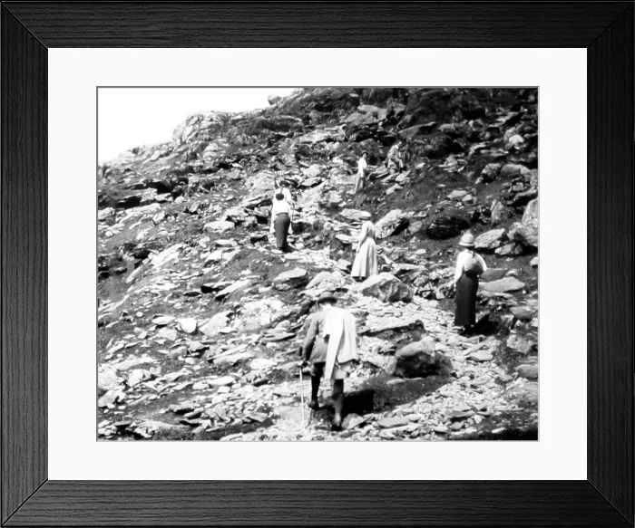 Framed Print : Climbing Snowdon, Victorian period Framed Print : Climbing Snowdon, Victorian period