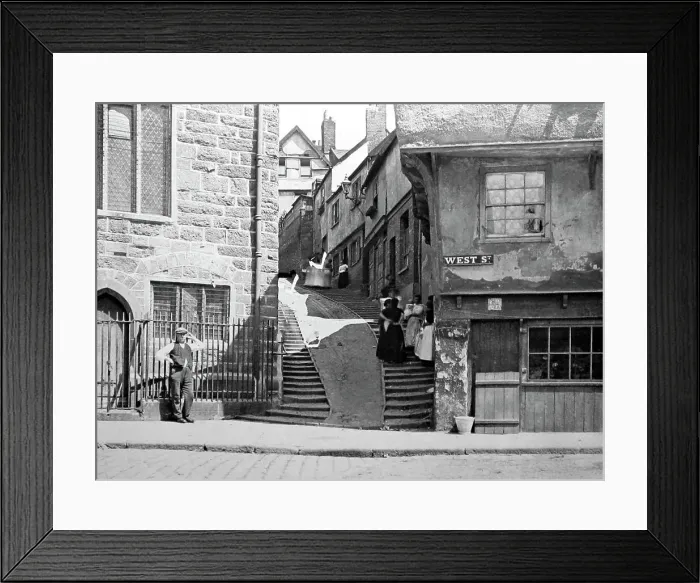 Framed Print : Stepcote Hill, Exeter, Victorian period Framed Print : Stepcote Hill, Exeter, Victorian period