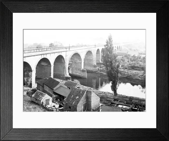 Framed Print : Yarm Railway Viaduct, Victorian period Framed Print : Yarm Railway Viaduct, Victorian period