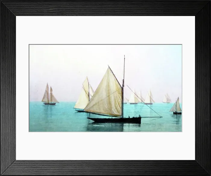 Framed Print : Sailing on the River Clyde, Scotland, Victorian period Framed Print : Sailing on the River Clyde, Scotland, Victorian period