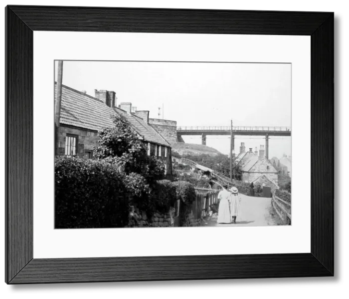 Framed Print : Sandsend, Victorian period Framed Print : Sandsend, Victorian period