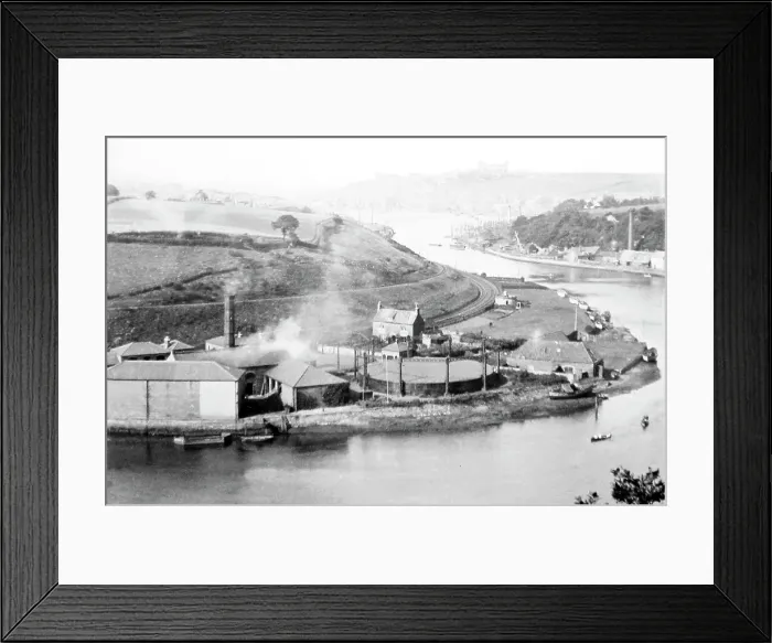 Framed Print : Whitby Gasworks and River Esk, Victorian period Framed Print : Whitby Gasworks and River Esk, Victorian period