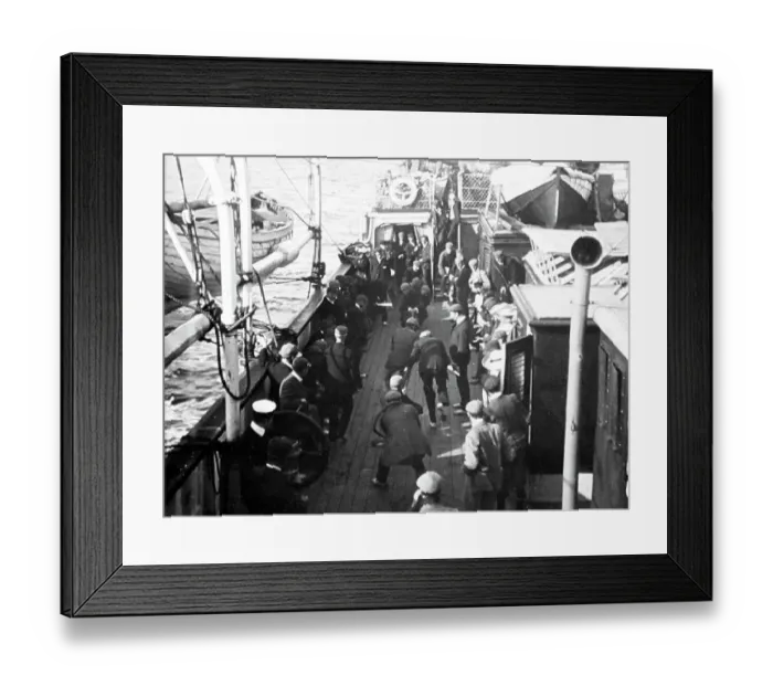 Framed Print : Passengers playing deck games, tug of war, on ship Framed Print : Passengers playing deck games, tug of war, on ship
