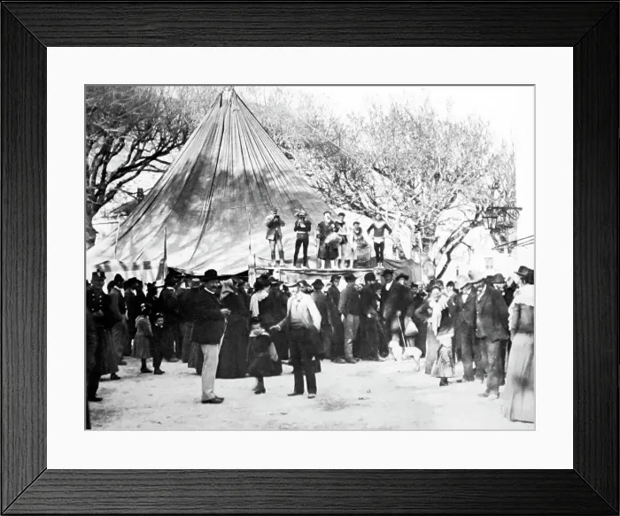 Framed Print : Street entertainers, La Turbie, France, Victorian period Framed Print : Street entertainers, La Turbie, France, Victorian period